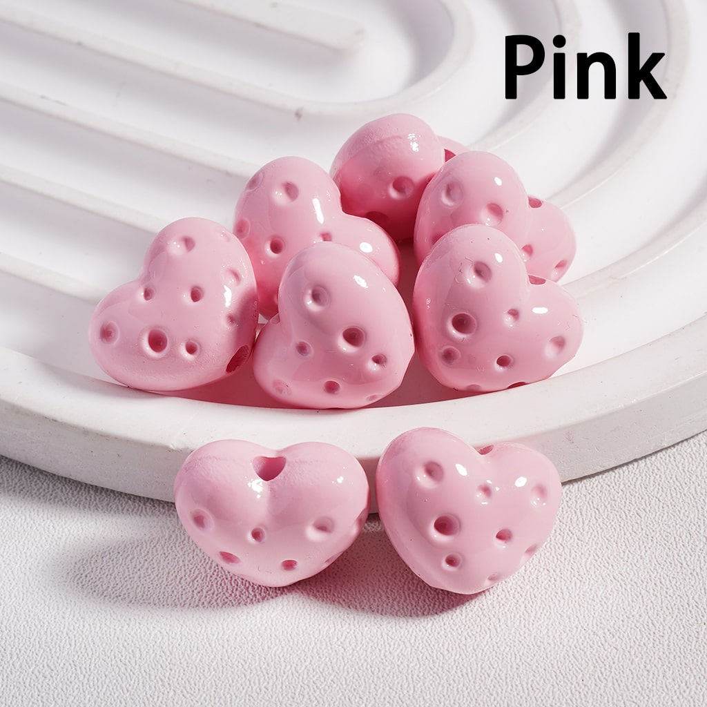 Acrylic Beads Heart Shape Cheese in Solid Color, 12*15MM (Single Color is available for 300pcs(Whole Bag) Only)