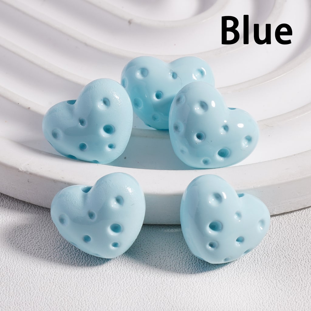 Acrylic Beads Heart Shape Cheese in Solid Color, 12*15MM (Single Color is available for 300pcs(Whole Bag) Only)