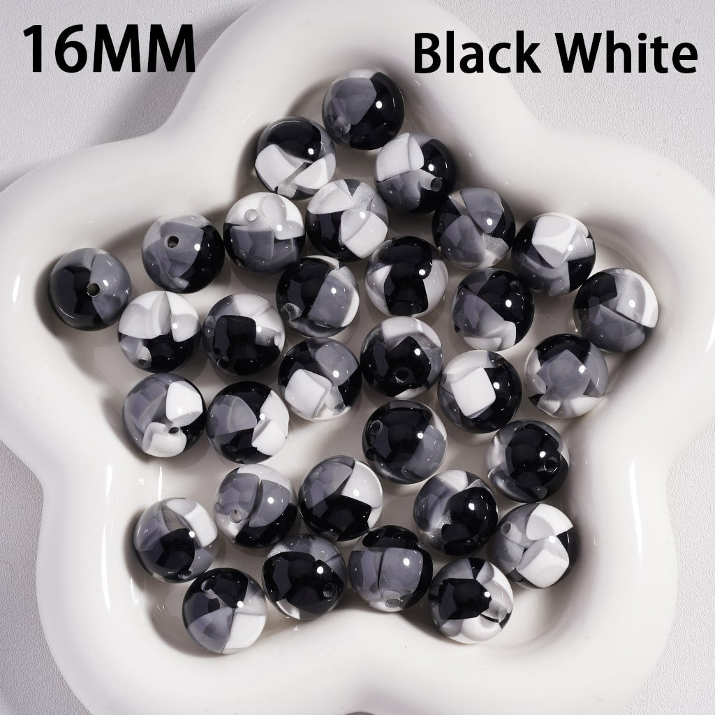 Acrylic Beads Mini Colorful Triangular Blocks Inside, 16MM
