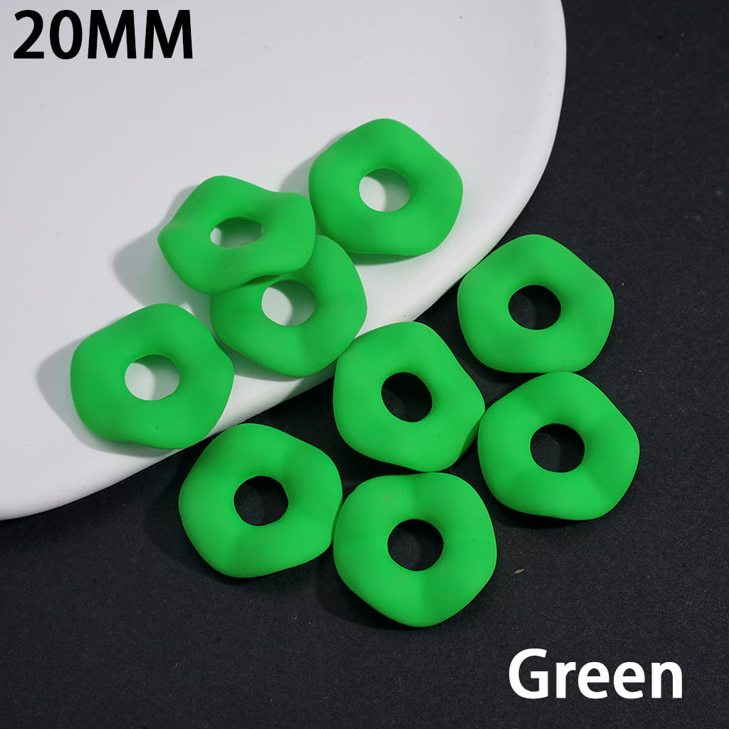 Acrylic Spacer Beads Matte Rubber Painted Touch Wavy Shape, Fluorescent Colors, 20MM (Please Read the Description)