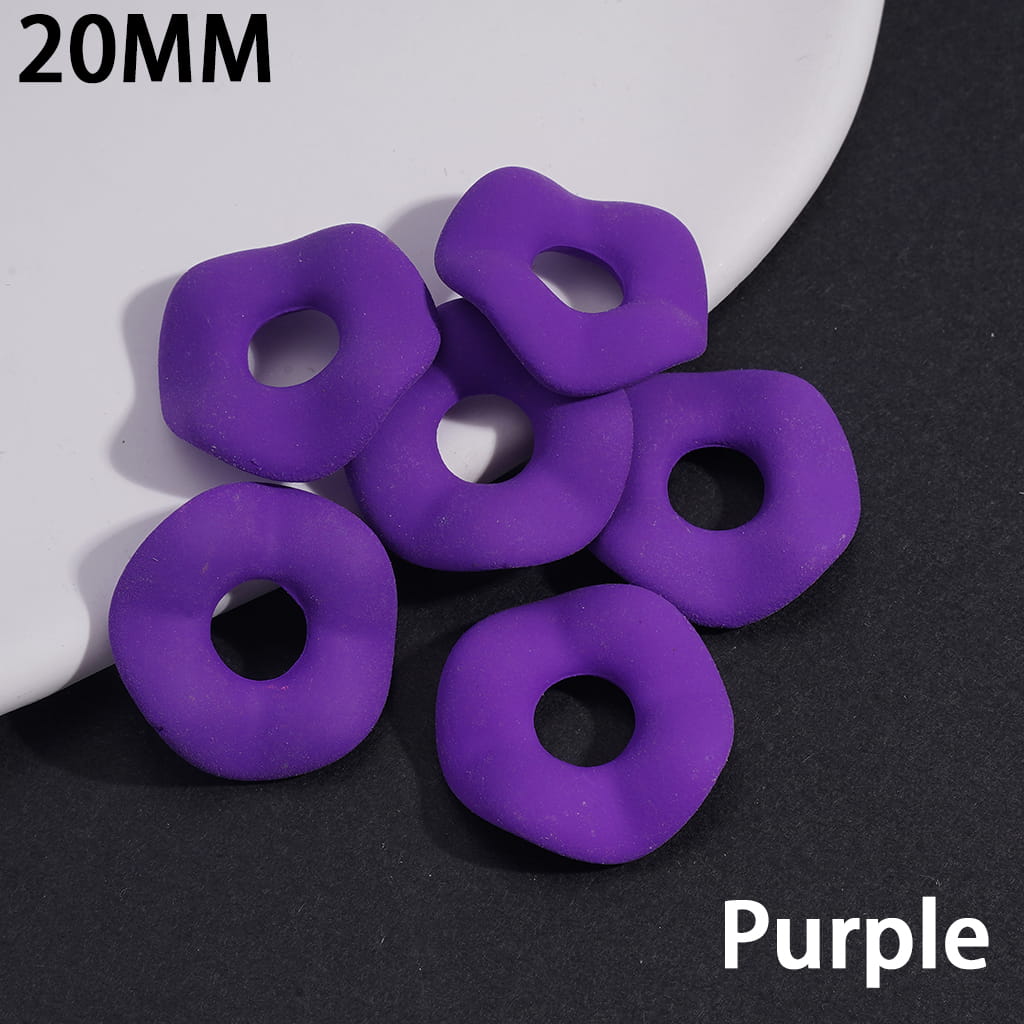 Acrylic Spacer Beads Matte Rubber Painted Touch Wavy Shape, Fluorescent Colors, 20MM (Please Read the Description)