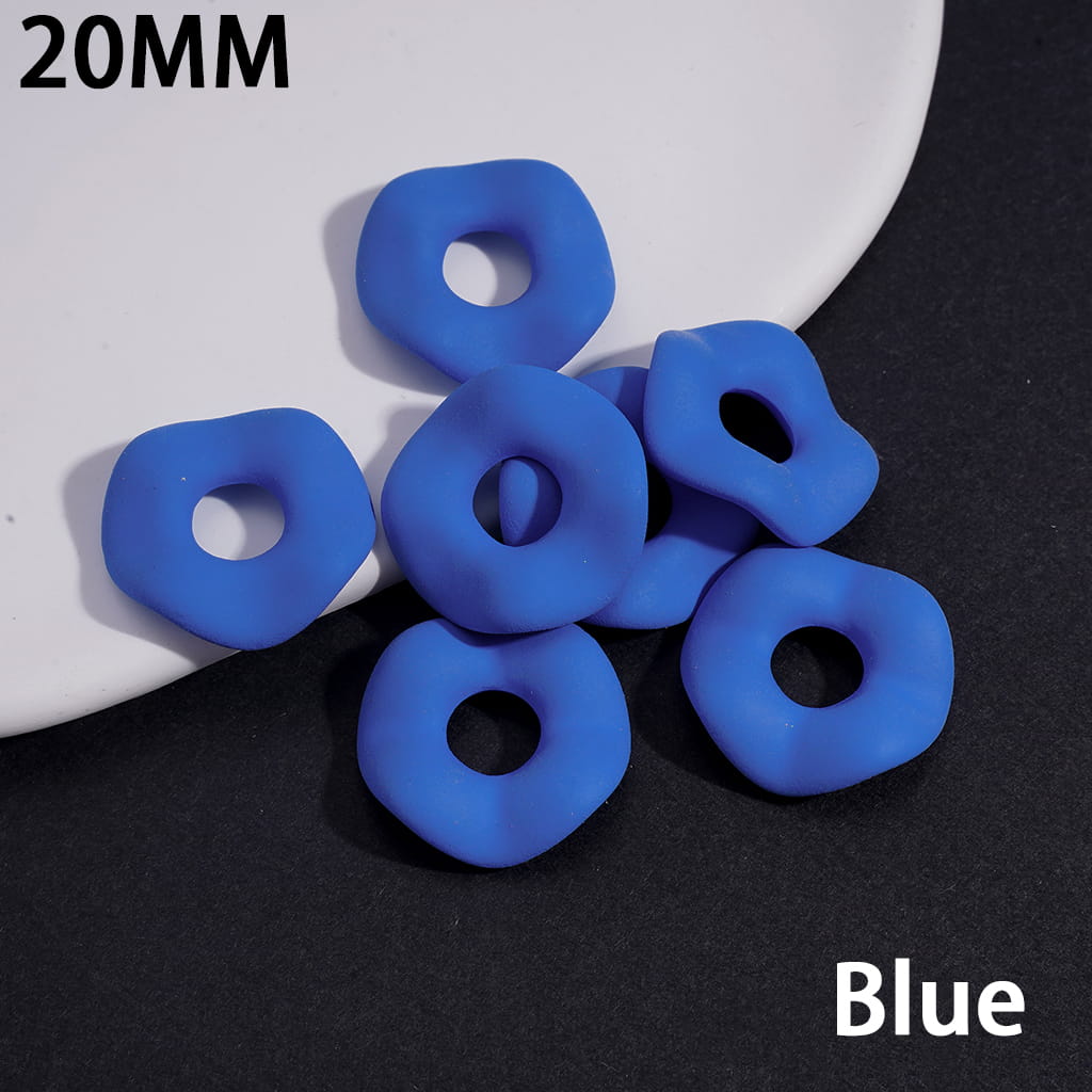 Acrylic Spacer Beads Matte Rubber Painted Touch Wavy Shape, Fluorescent Colors, 20MM (Please Read the Description)