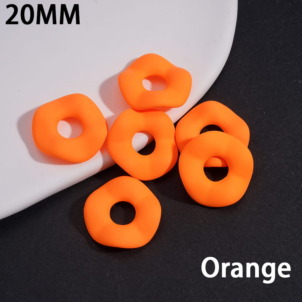 Acrylic Spacer Beads Matte Rubber Painted Touch Wavy Shape, Fluorescent Colors, 20MM (Please Read the Description)