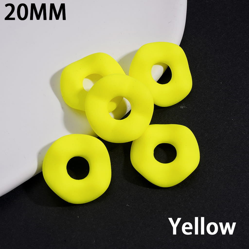 Acrylic Spacer Beads Matte Rubber Painted Touch Wavy Shape, Fluorescent Colors, 20MM (Please Read the Description)