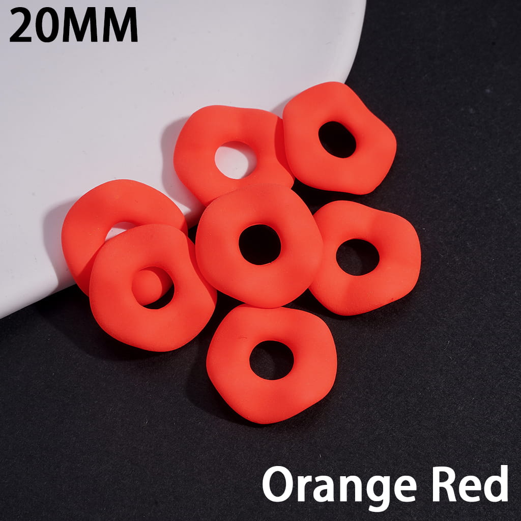 Acrylic Spacer Beads Matte Rubber Painted Touch Wavy Shape, Fluorescent Colors, 20MM (Please Read the Description)