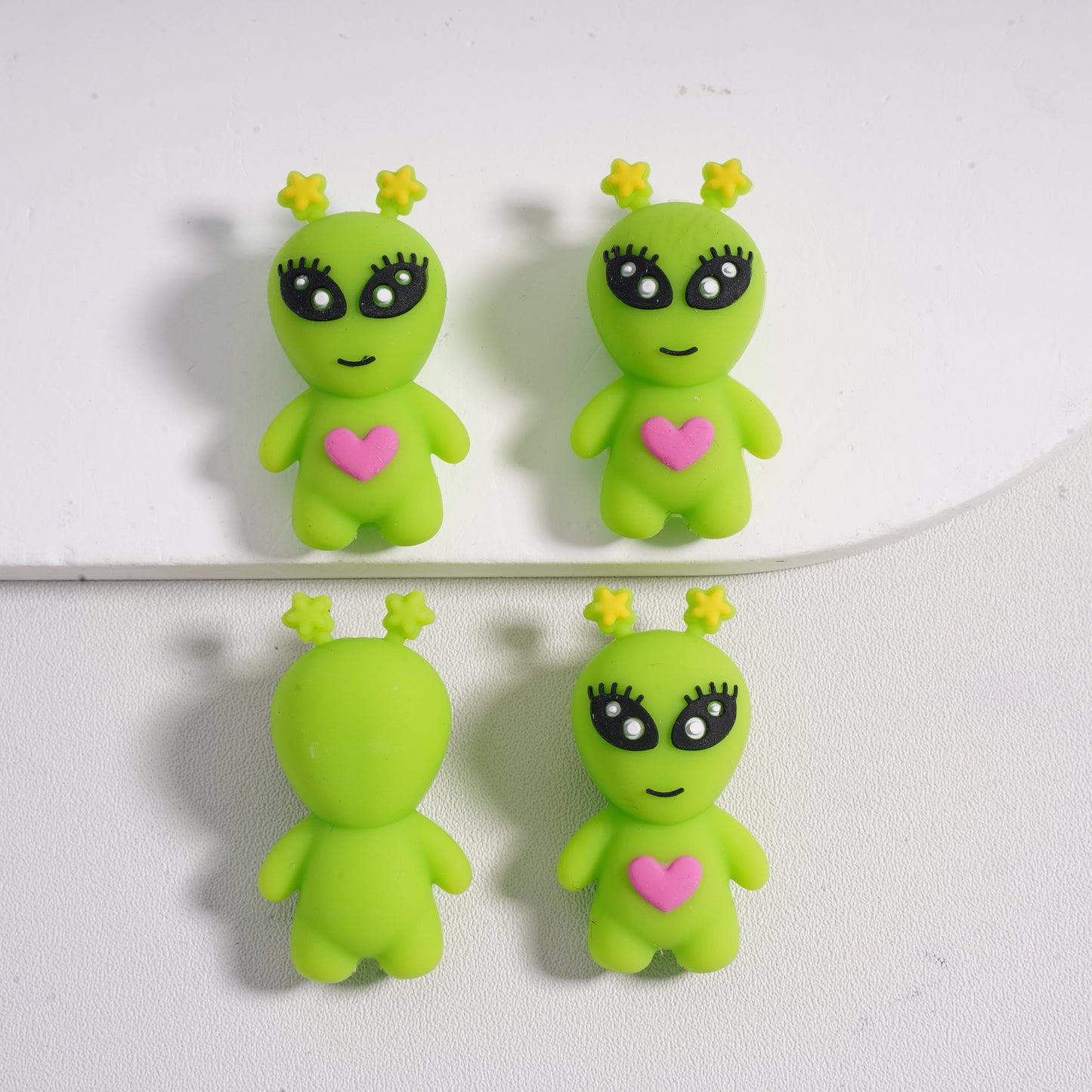 Silicone Focal Beads 3D Green Alien Bigfoot Monster