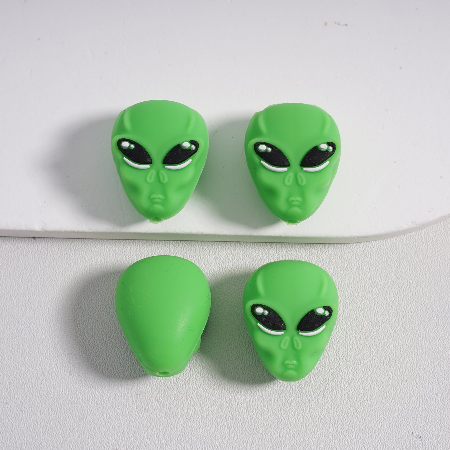 Silicone Focal Beads 3D Green Alien Bigfoot Monster