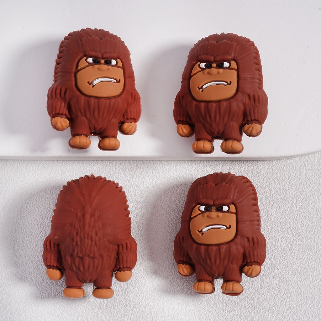 Silicone Focal Beads 3D Green Alien Bigfoot Monster