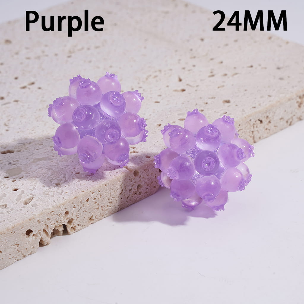 Acrylic Virus Beads in Jelly Color, Semi-Clear, 24MM, Multi-Color