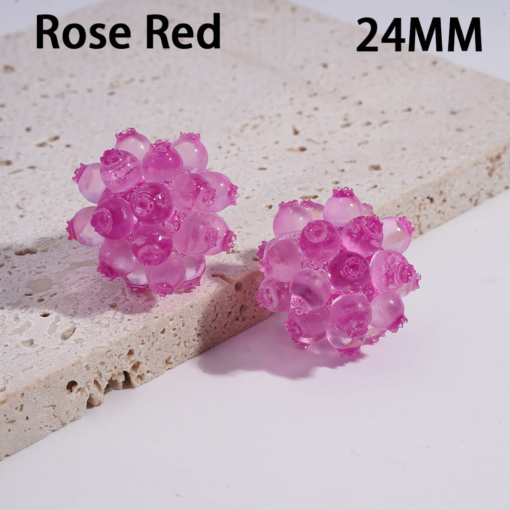 Acrylic Virus Beads in Jelly Color, Semi-Clear, 24MM, Multi-Color