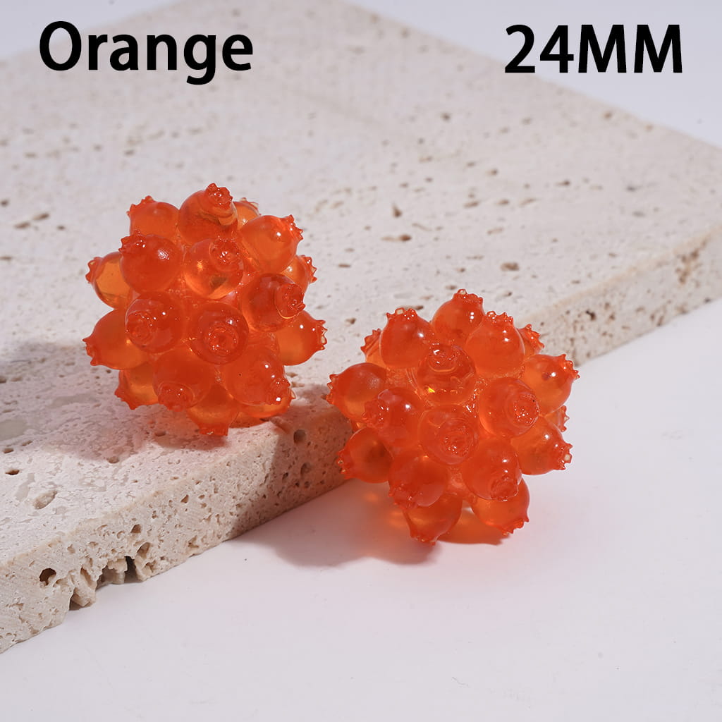 Acrylic Virus Beads in Jelly Color, Semi-Clear, 24MM, Multi-Color