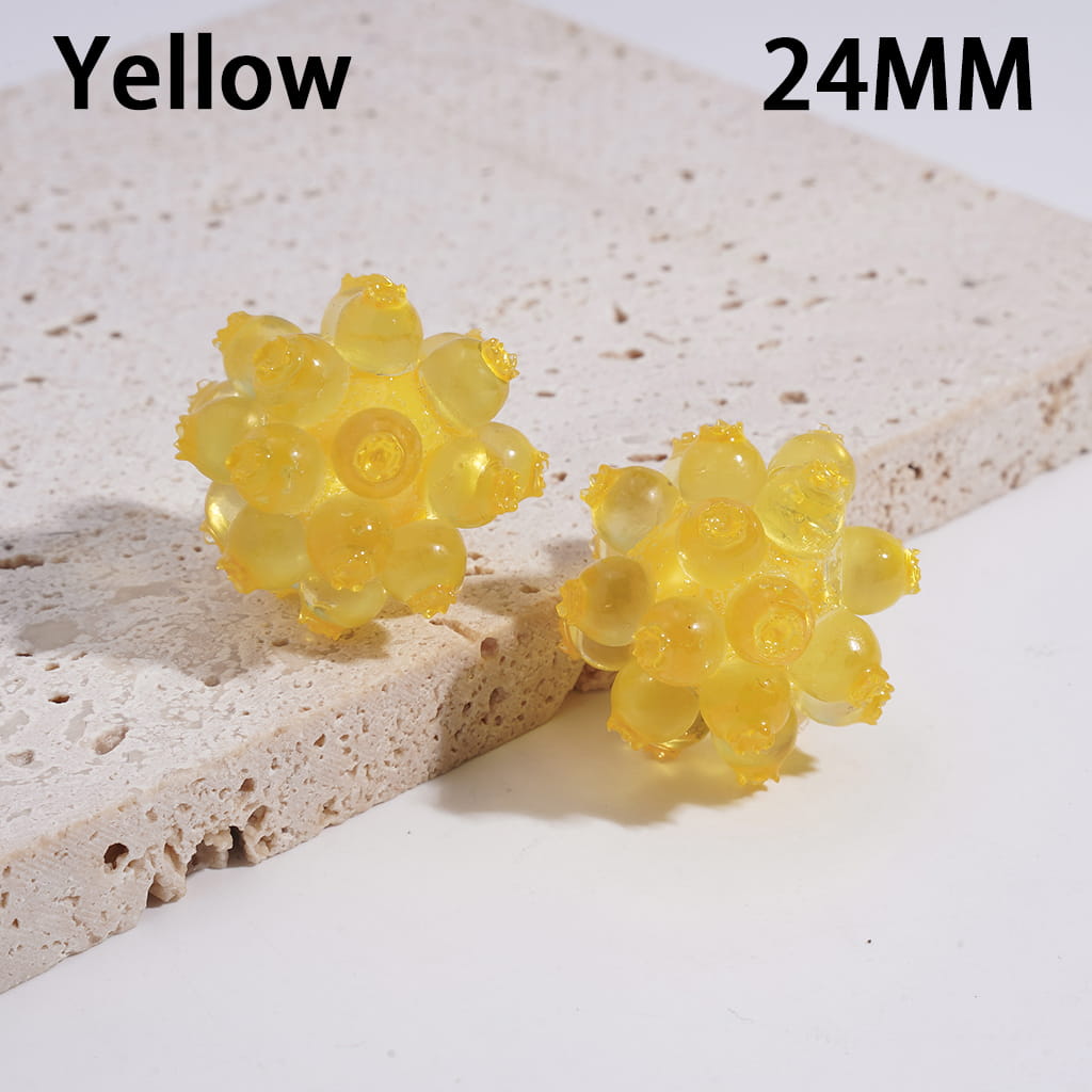 Acrylic Virus Beads in Jelly Color, Semi-Clear, 24MM, Multi-Color