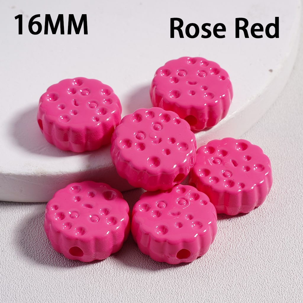 Acrylic Beads Smile Face Flat Round Cheese Cookie  in Solid Color, 16MM (Single Color is available for 300pcs(Whole Bag) Only)