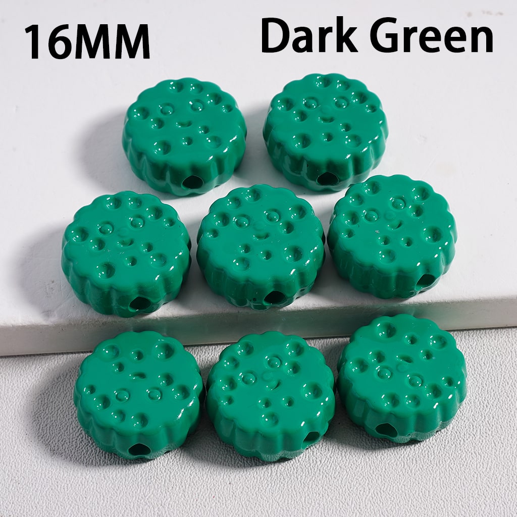 Acrylic Beads Smile Face Flat Round Cheese Cookie  in Solid Color, 16MM (Single Color is available for 300pcs(Whole Bag) Only)