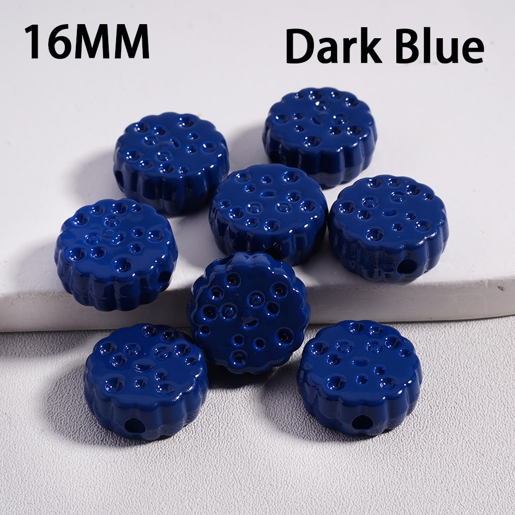 Acrylic Beads Smile Face Flat Round Cheese Cookie  in Solid Color, 16MM (Single Color is available for 300pcs(Whole Bag) Only)