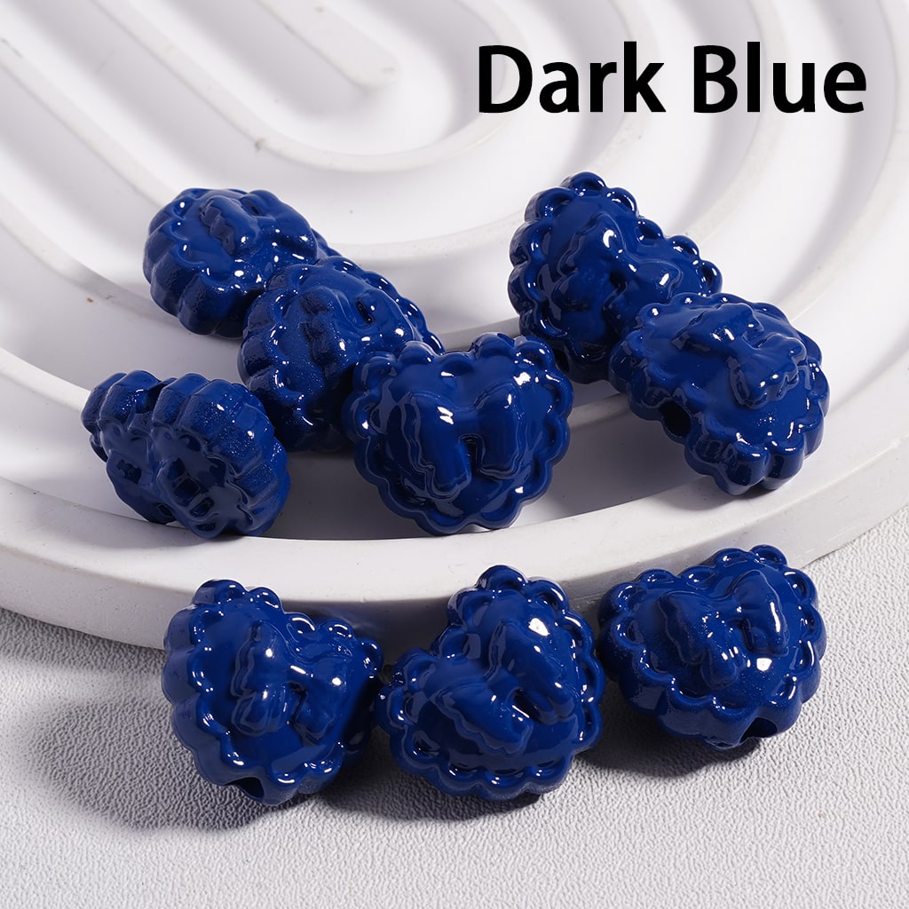 Acrylic Beads Wavy Side Heart with Butterfly Prints in Solid Color, 13*16MM (Single Color is available for 300pcs(Whole Bag) Only)