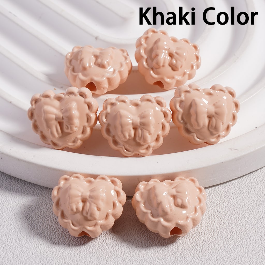 Acrylic Beads Wavy Side Heart with Butterfly Prints in Solid Color, 13*16MM (Single Color is available for 300pcs(Whole Bag) Only)