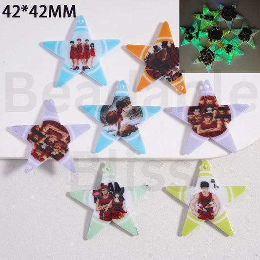 Pendants Jewelry Accessories Luminous Star Sla Dun Series, 42*42MM, Random Mix