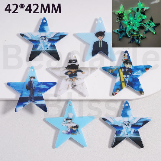 Pendants Jewelry Accessories Luminous Star Detective Cona Series, 42*42MM, Random Mix