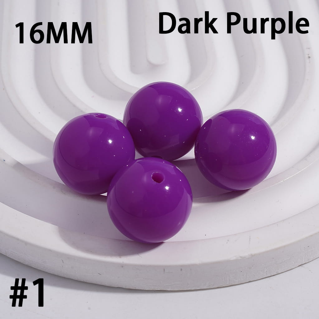 Acrylic Beads for Bracelets Round in Fluorescent Color, 16MM
