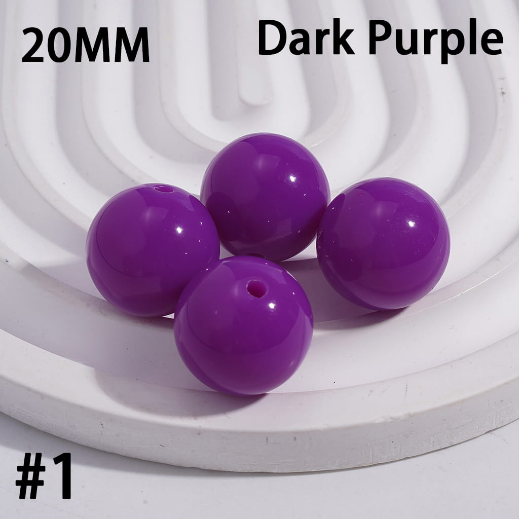 Acrylic Beads for Bracelets Round in Fluorescent Color, 20MM