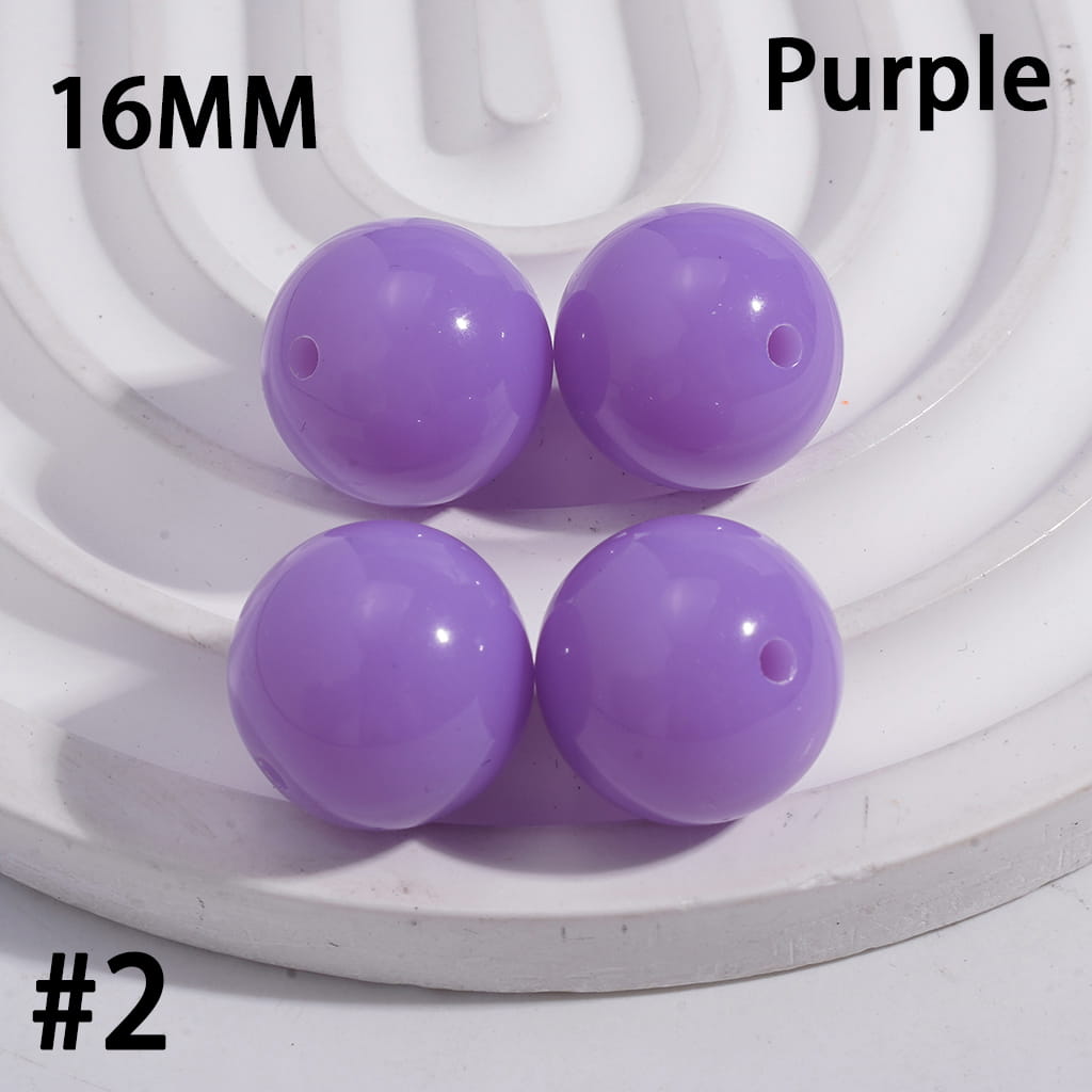 Acrylic Beads for Bracelets Round in Fluorescent Color, 16MM