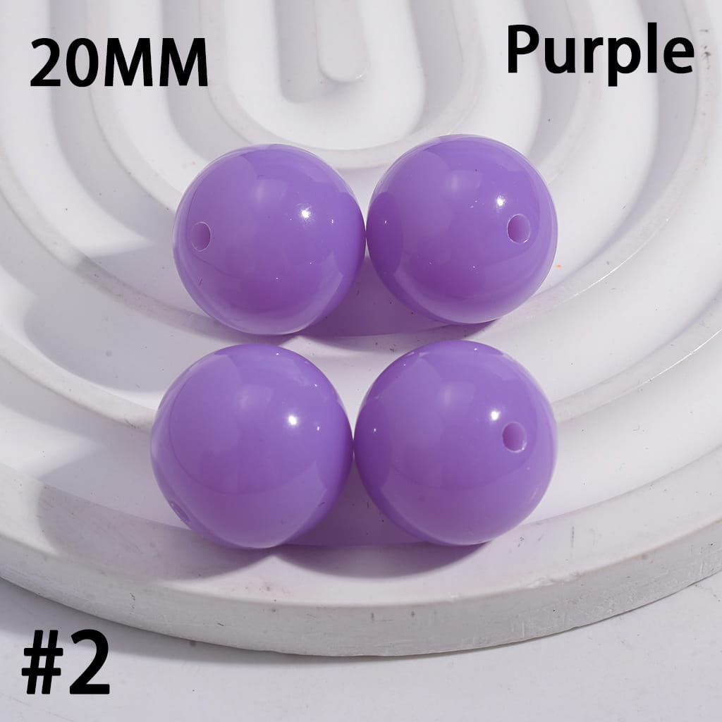 Acrylic Beads for Bracelets Round in Fluorescent Color, 20MM