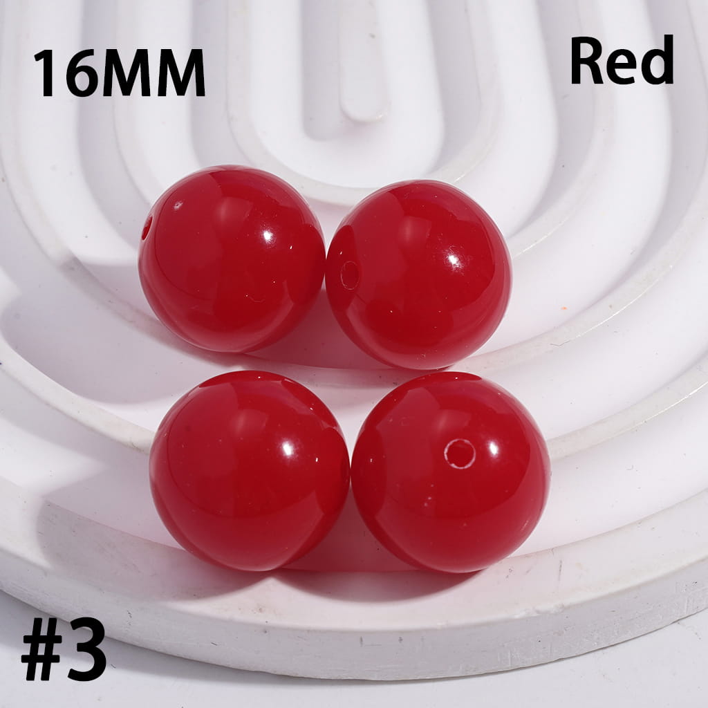 Acrylic Beads for Bracelets Round in Fluorescent Color, 16MM