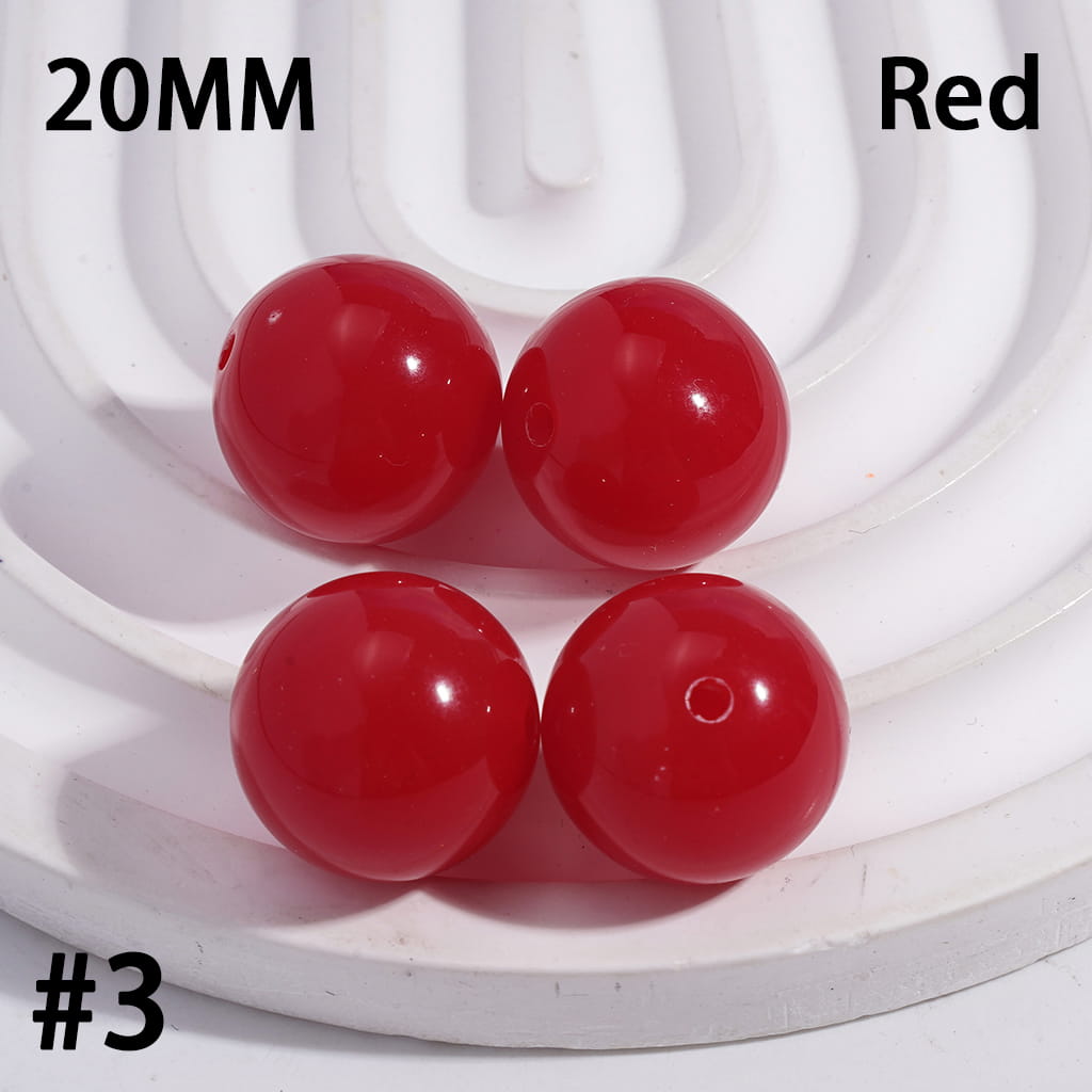 Acrylic Beads for Bracelets Round in Fluorescent Color, 20MM