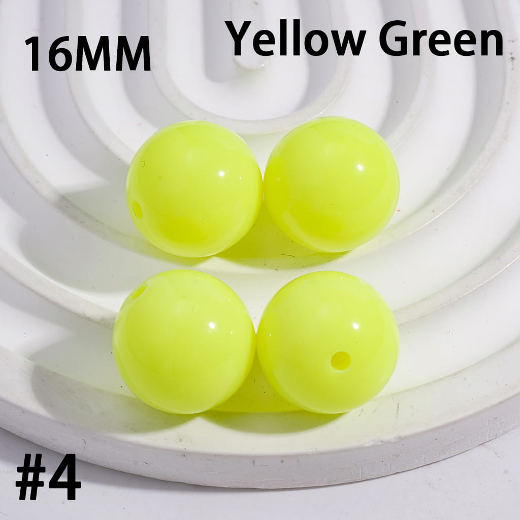 Acrylic Beads for Bracelets Round in Fluorescent Color, 16MM