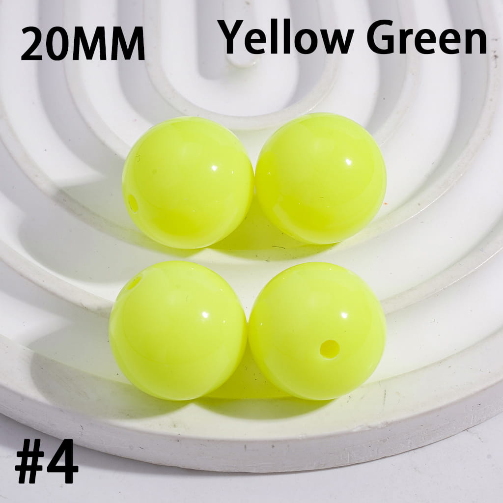 Acrylic Beads for Bracelets Round in Fluorescent Color, 20MM