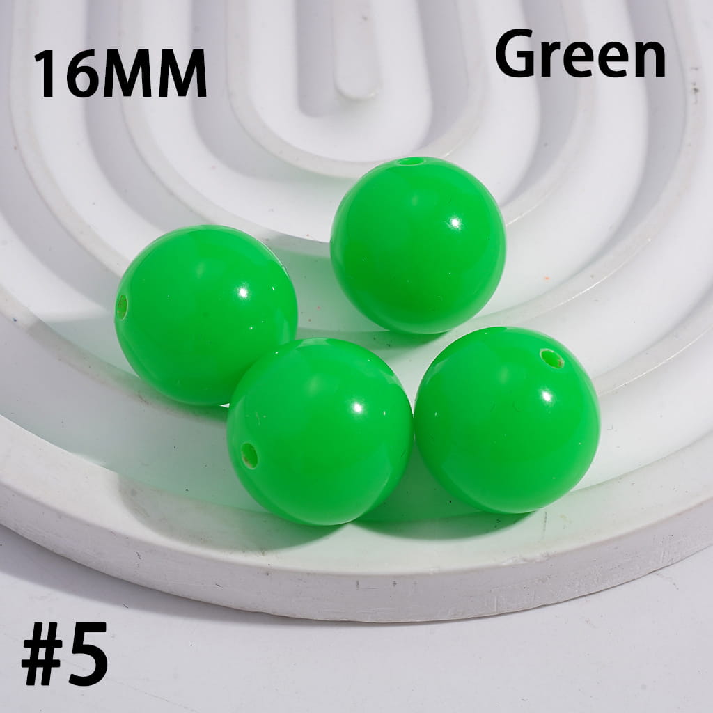 Acrylic Beads for Bracelets Round in Fluorescent Color, 16MM