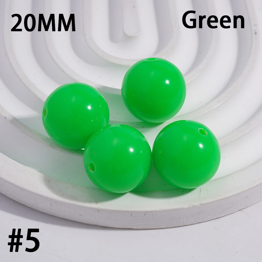 Acrylic Beads for Bracelets Round in Fluorescent Color, 20MM