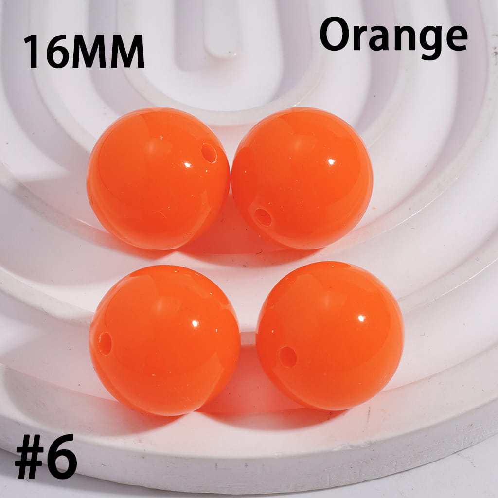 Acrylic Beads for Bracelets Round in Fluorescent Color, 16MM