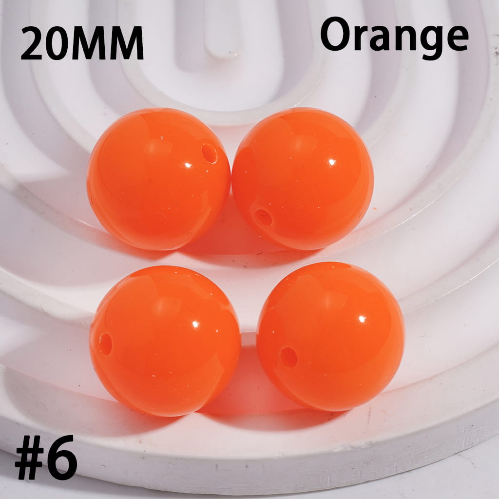 Acrylic Beads for Bracelets Round in Fluorescent Color, 20MM