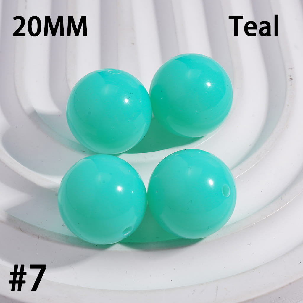 Acrylic Beads for Bracelets Round in Fluorescent Color, 20MM