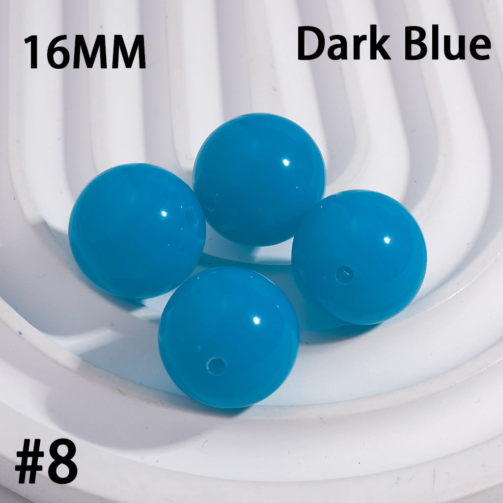 Acrylic Beads for Bracelets Round in Fluorescent Color, 16MM
