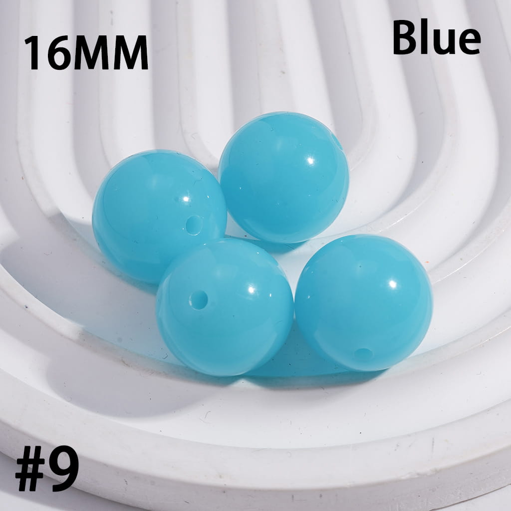 Acrylic Beads for Bracelets Round in Fluorescent Color, 16MM