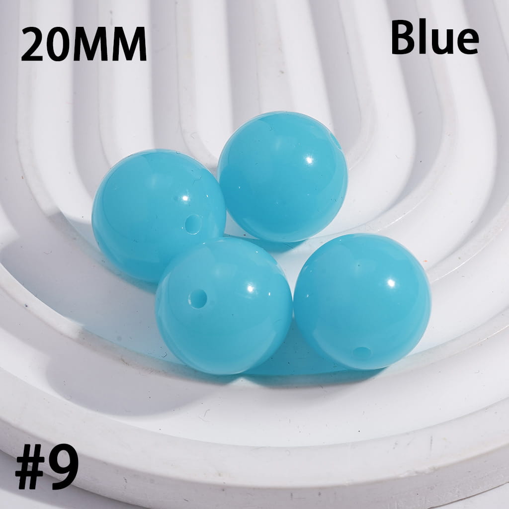 Acrylic Beads for Bracelets Round in Fluorescent Color, 20MM