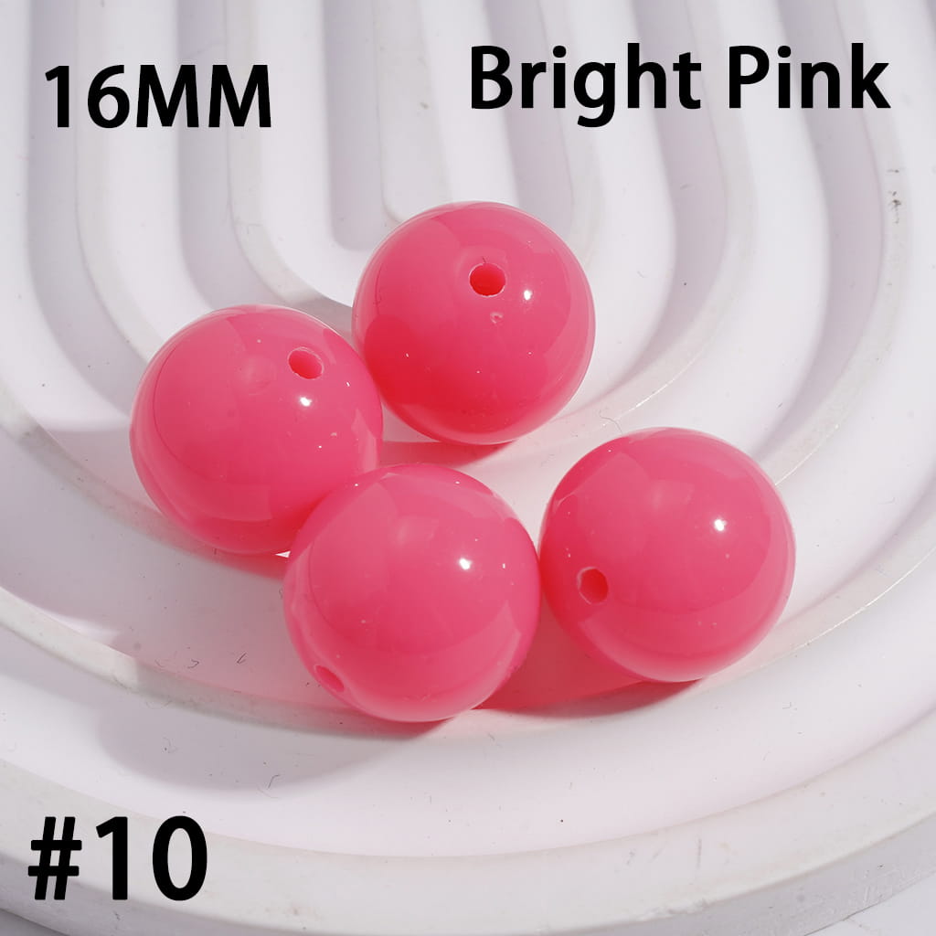 Acrylic Beads for Bracelets Round in Fluorescent Color, 16MM