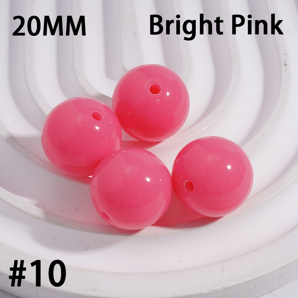 Acrylic Beads for Bracelets Round in Fluorescent Color, 20MM