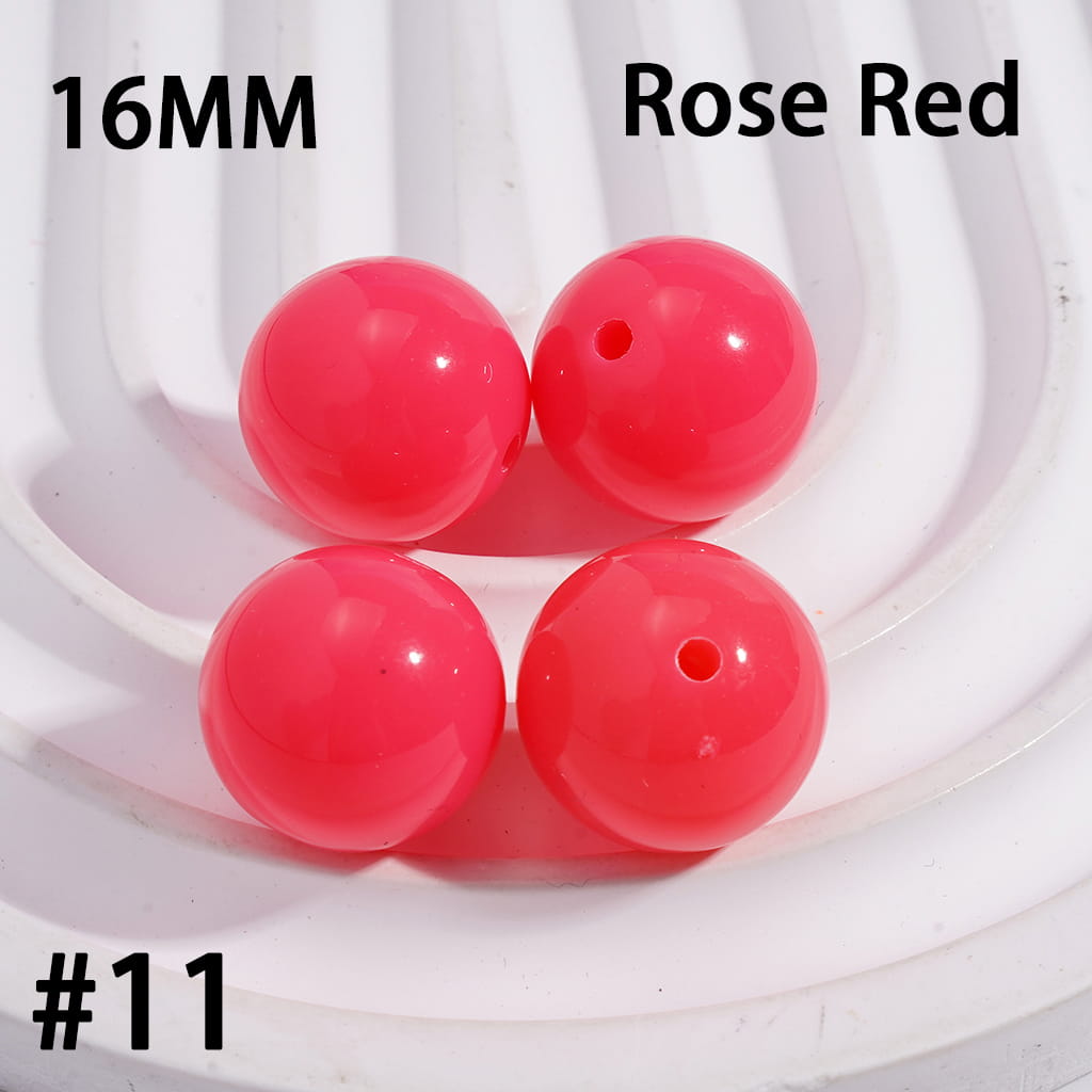 Acrylic Beads for Bracelets Round in Fluorescent Color, 16MM