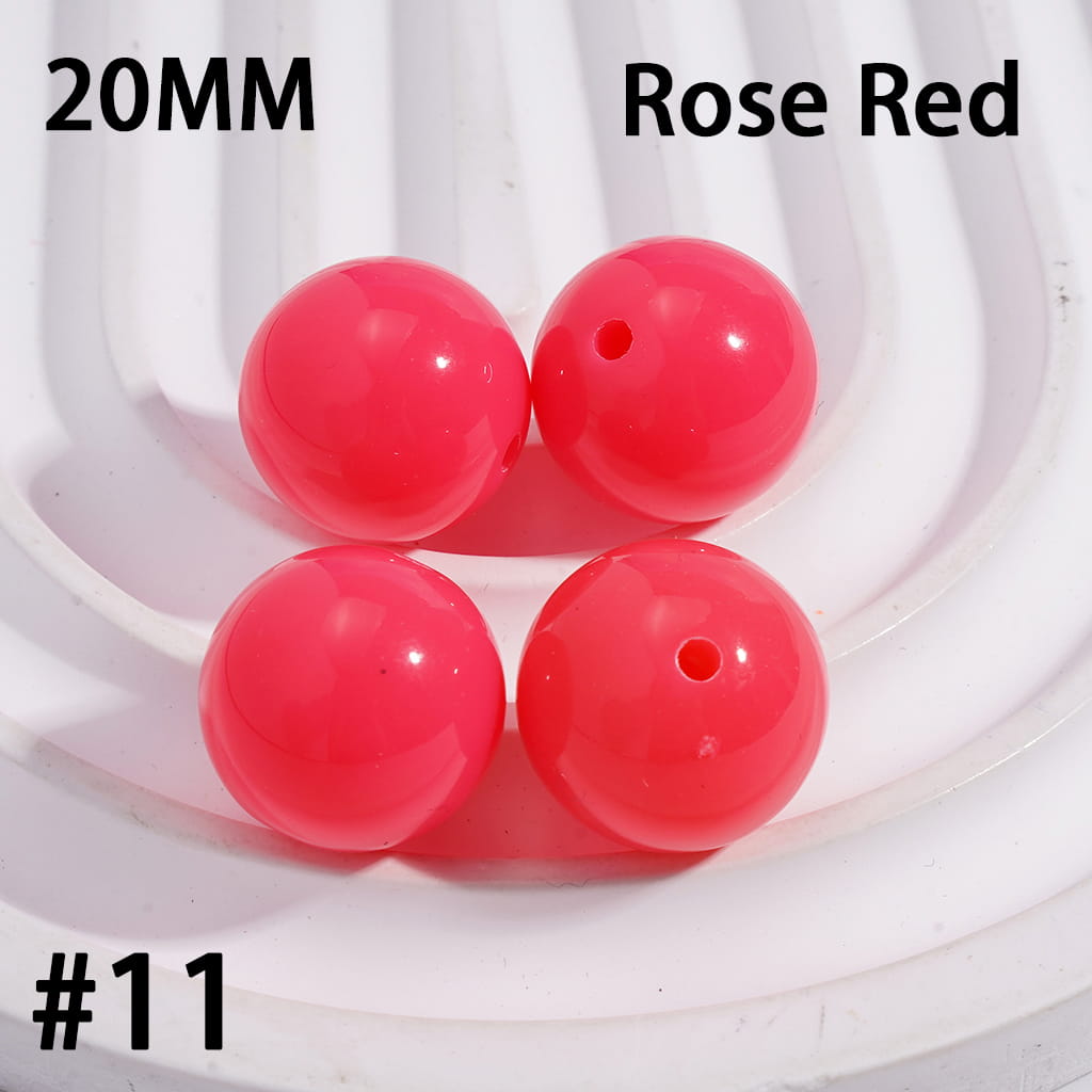 Acrylic Beads for Bracelets Round in Fluorescent Color, 20MM