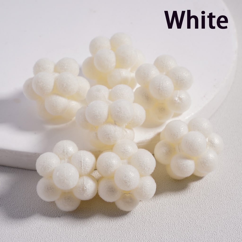 Acrylic Beads Flocked Fluffy Bayberry Ball Multi-Color 20MM (Single Color is available for 200pcs(Whole Bag)Only)