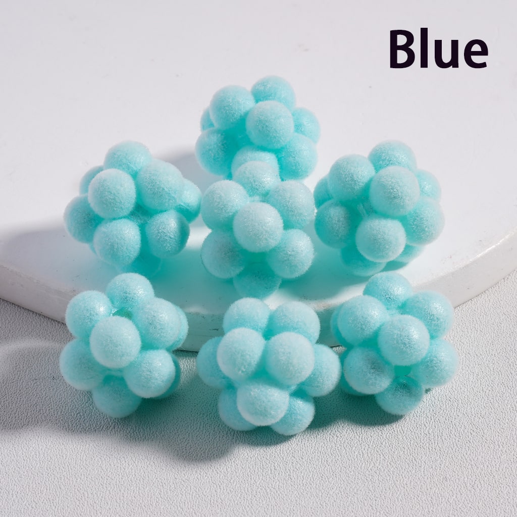 Acrylic Beads Flocked Fluffy Bayberry Ball Multi-Color 20MM (Single Color is available for 200pcs(Whole Bag)Only)