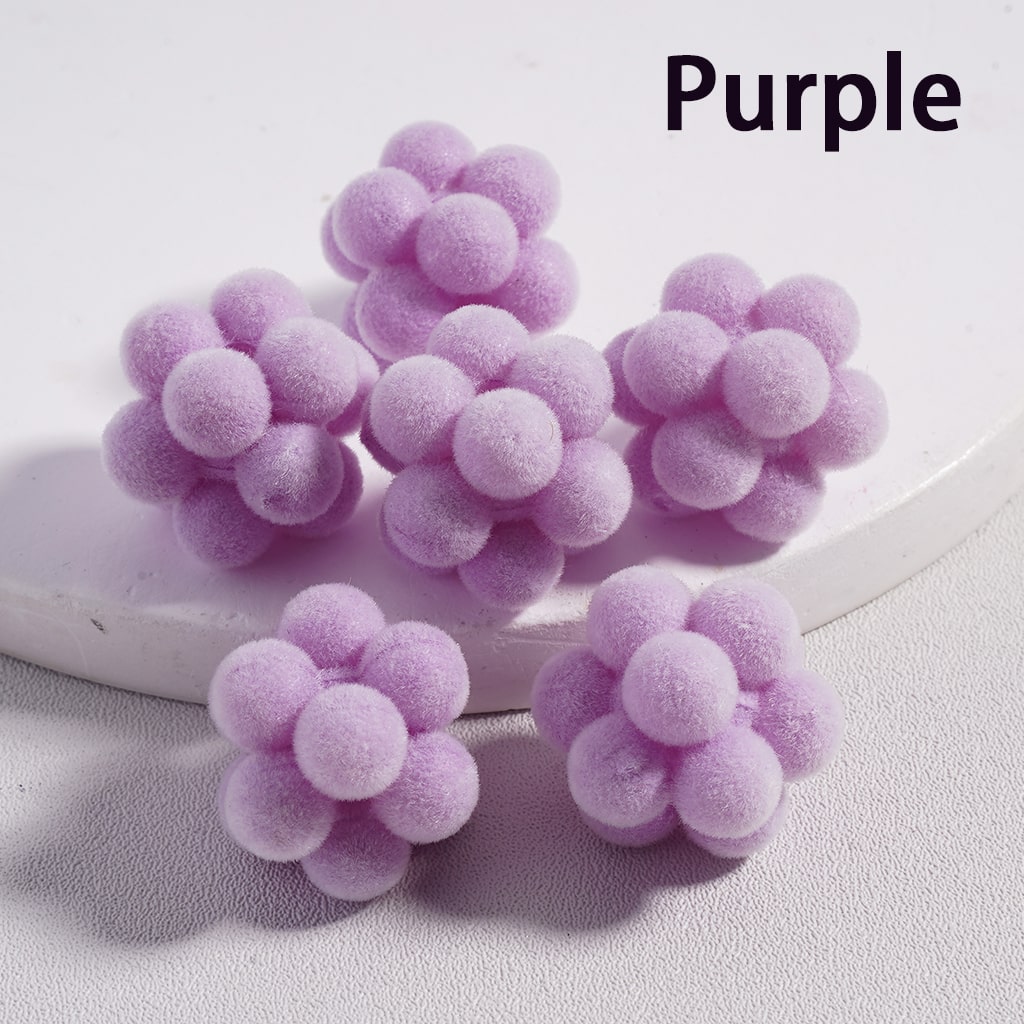 Acrylic Beads Flocked Fluffy Bayberry Ball Multi-Color 20MM (Single Color is available for 200pcs(Whole Bag)Only)