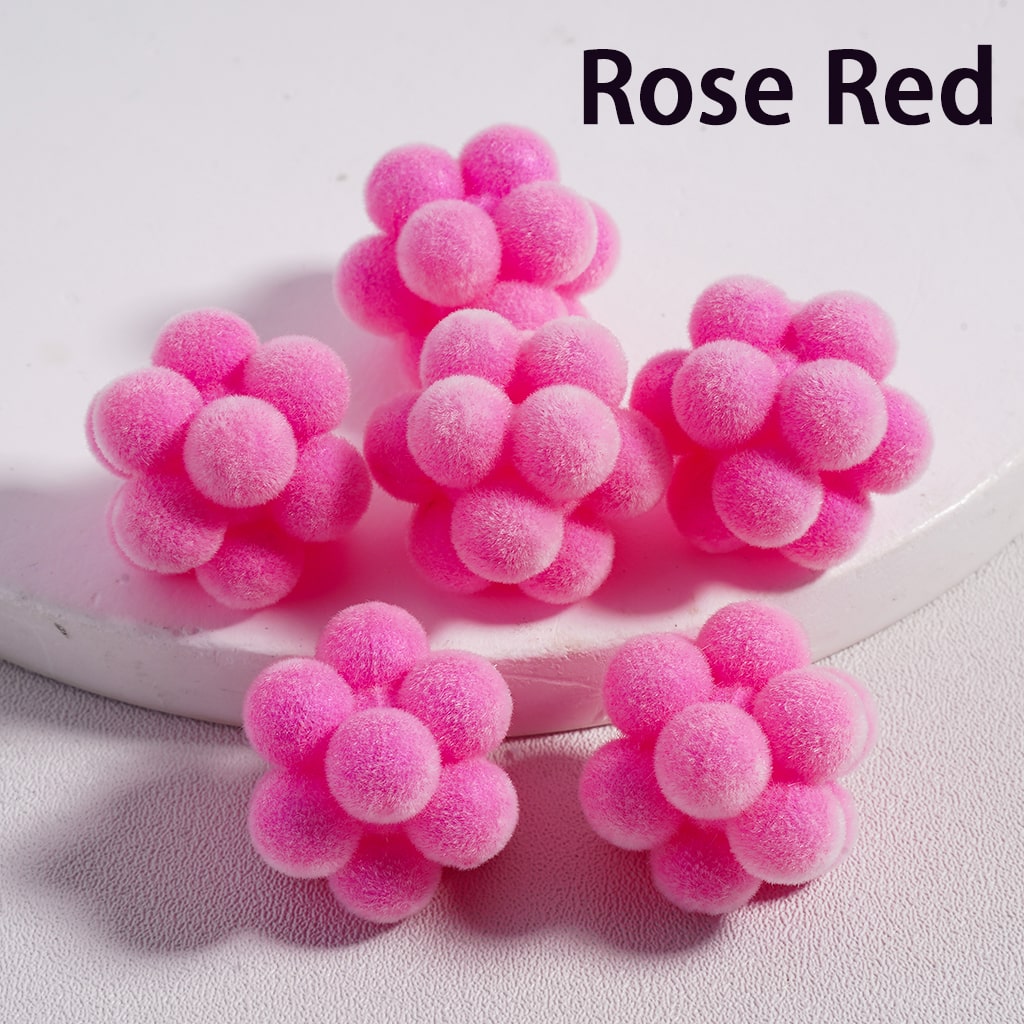Acrylic Beads Flocked Fluffy Bayberry Ball Multi-Color 20MM (Single Color is available for 200pcs(Whole Bag)Only)