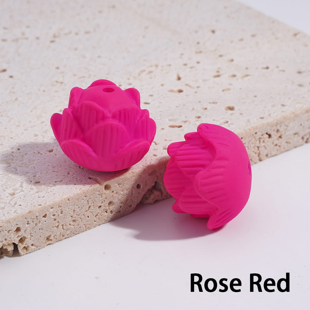 Acrylic Lotus Beads Matte Rubber Touch, Fluorescent Colors, 17*21MM, Multi-Color