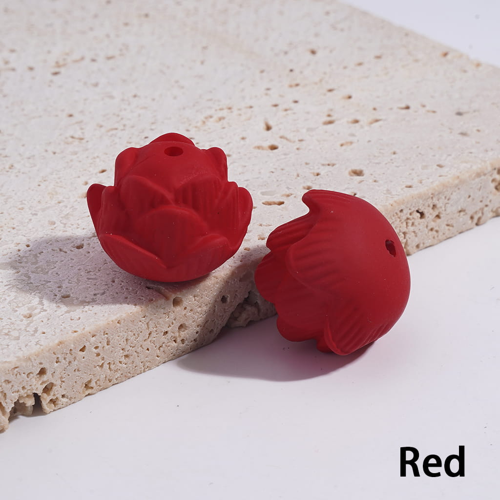 Acrylic Lotus Beads Matte Rubber Touch, Fluorescent Colors, 17*21MM, Multi-Color