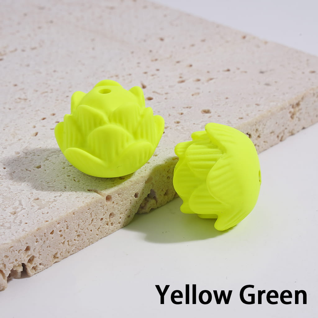 Acrylic Lotus Beads Matte Rubber Touch, Fluorescent Colors, 17*21MM, Multi-Color